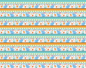 Baby Love - Novelty Animal Stripe  - Studio E - Cut From Bolt - Multiple Quantities Cut Continuously - 100% Cotton