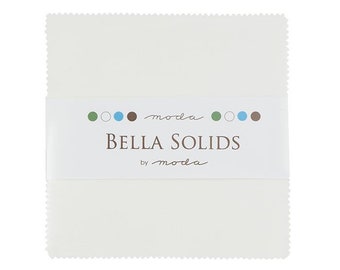 Bella Solids Charm Pack -  White