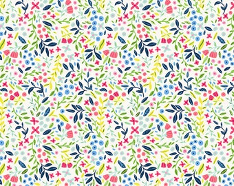 ABCs in Bloom - Blossoming Bunches - 3 Color Options - Kelly Angelovic - Windham Fabrics - 100% Cotton - Multiples Cut Continuously