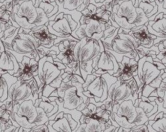 Wallflower - Anemones - Wisteria - 1/4 yard