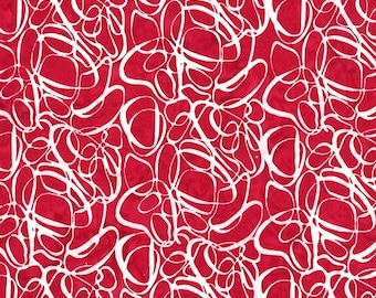 Jingle Bells Batiks - Abstract Circles - Peppermint - Hoffman Bali Batiks - Multiples Cut Continuously - 100% Cotton