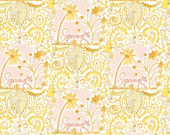 Ladybird - Tiger Medallion - Gold - Free Spirit - 1/4 yard