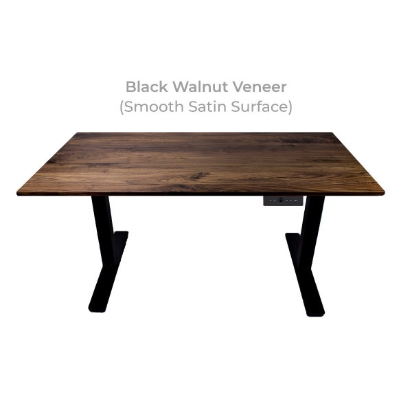 48" Walnut Veneer Real Wood Top with AnthroDesk Electric Standing Desk (48" x 30" x 1" inches)