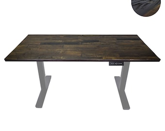 60" Reclaimed Elm Solid Wood Top with AnthroDesk Electric Standing Desk (60" x 30" x 1.25" inches)