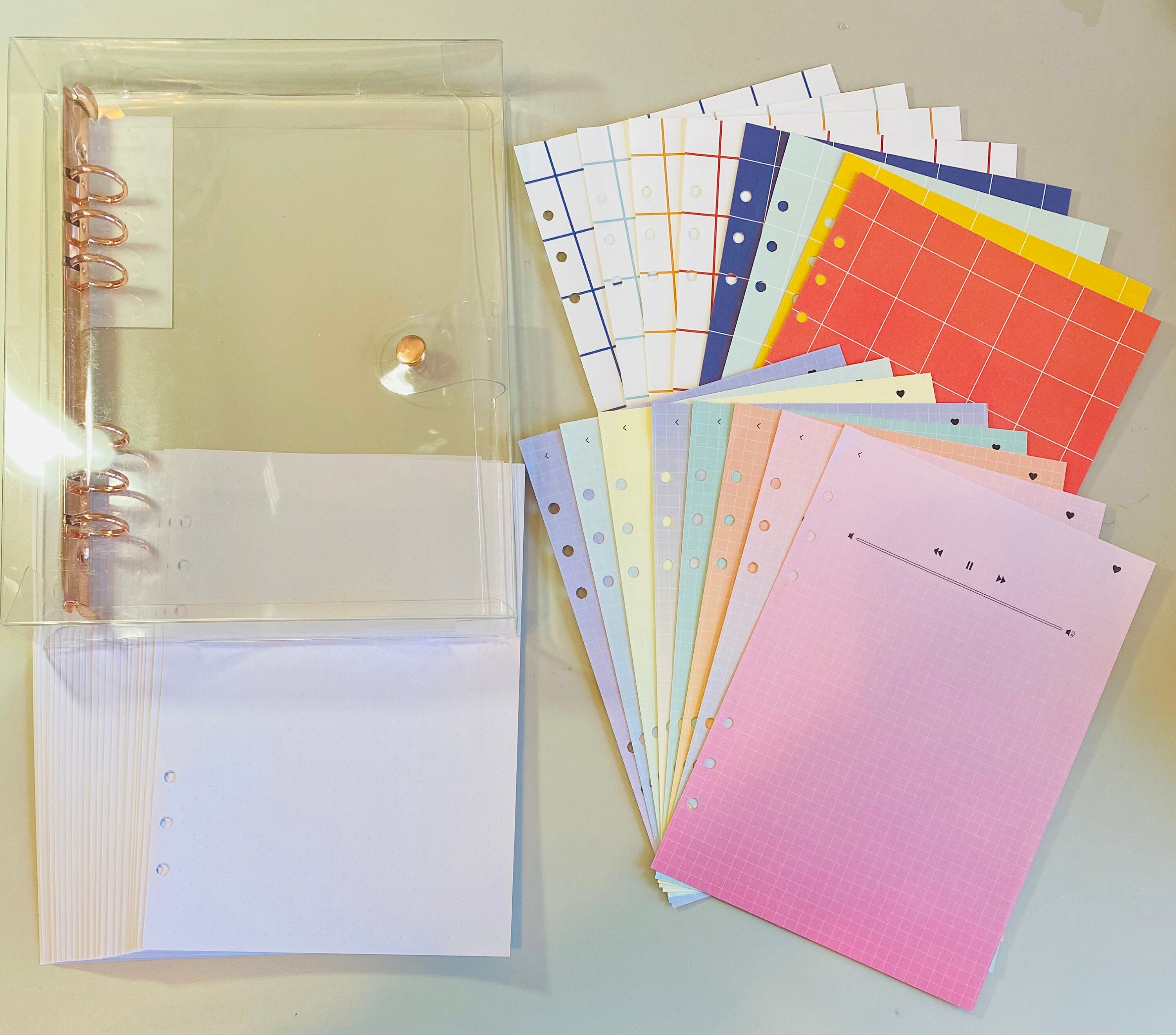 Lucalab Rose Gold Clear 6 Rings Binder With 40 Sheets of Paper Etsy