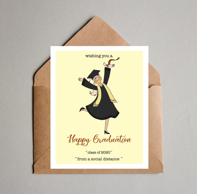funny graduation day card for grad 2020 quarantine card for etsy