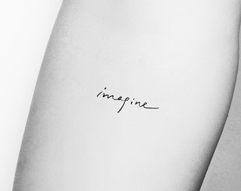 Imagine Temporary Tattoo set of 3 - Etsy
