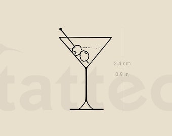 Martini Tattoo - Etsy Canada Martini Tattoo - Etsy Canada