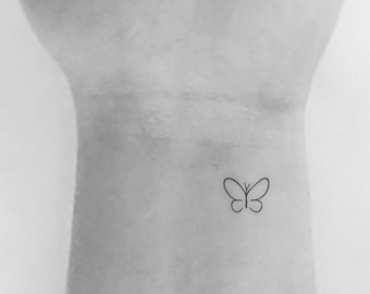 Minimalist Butterfly Temporary Tattoo (Set of 3)