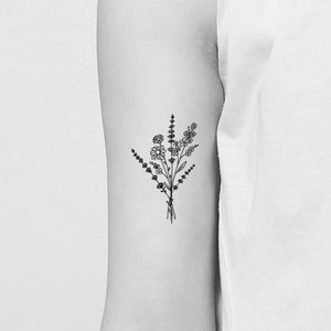 Wild Flowers Temporary Tattoo (Set of 3)
