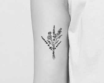 Wild Flowers Temporary Tattoo (Set of 3)