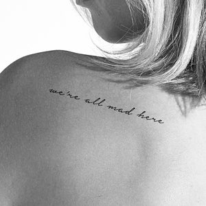 We&#39;re All Mad Here Temporary Tattoo (Set of 3)