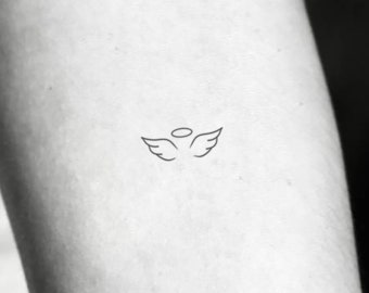 Angel Wings And Halo Temporary Tattoo (Set de 3)