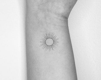 Tatouage temporaire soleil brillant (ensemble de 3)