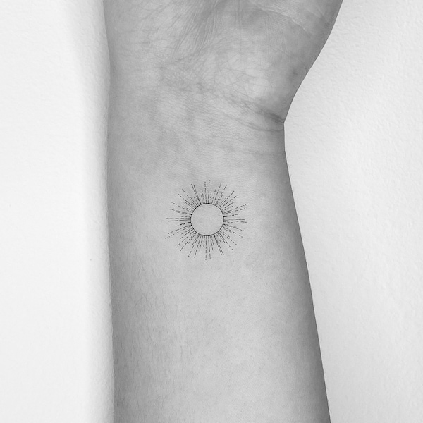 Sun Temporary Tattoo Etsy