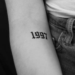 Gothic 1997 Birth Year Temporary Tattoo (Set of 3)