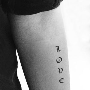 Gothic Love Temporary Tattoo set of 3 - Etsy