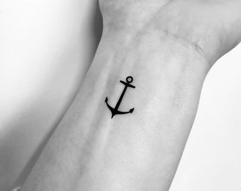Minimalist Anchor Temporary Tattoo set of 3 - Etsy Minimalist Anchor Temporary Tattoo set of 3 - Etsy