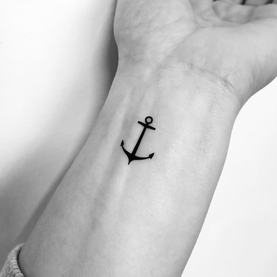 Minimalist Anchor Temporary Tattoo set of 3 -  Israel