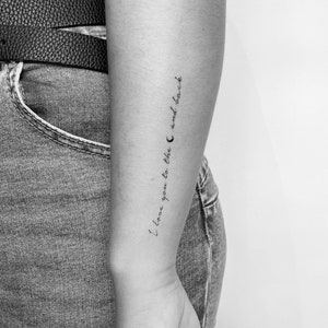 Ich liebe dich zum Mond und zurück temporäres Tattoo (3er Set)