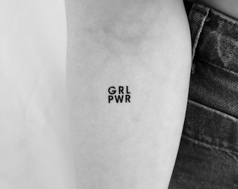 Minimalist GRL PWR Temporary Tattoo (Set of 3)