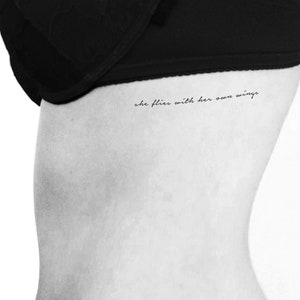 She Flies With Her Own Wings Temporary Tattoo (Set of 3)