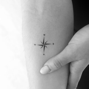 Compass Rose Temporary Tattoo (Set of 3)