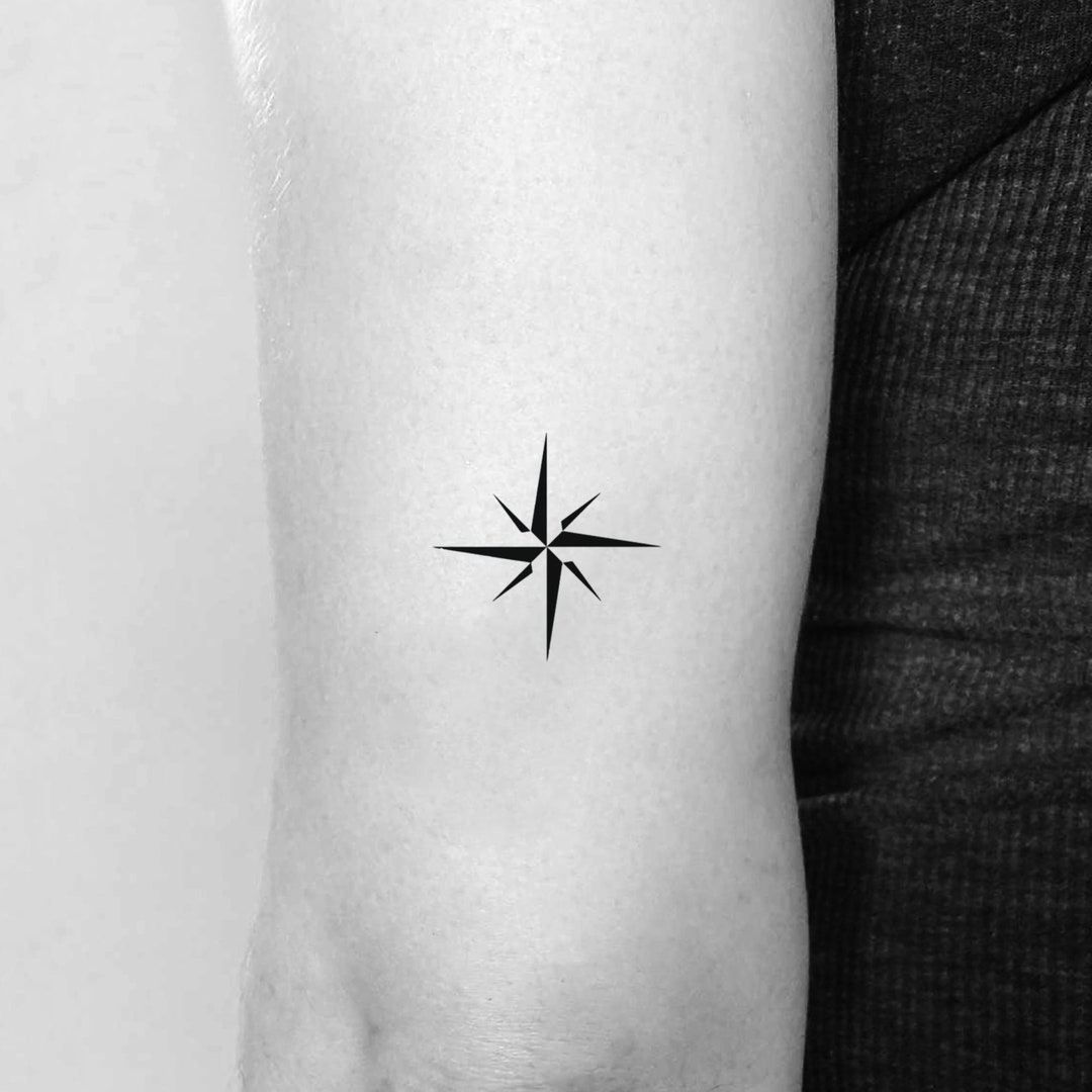 Tatouage Rose Des Vents Polynésienne Minimaliste Compass Rose Temporary Tattoo Ensemble de 3 - Etsy France
