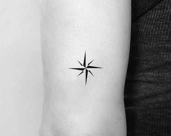 Linear minimalist compass tattoo  Tattoogridnet