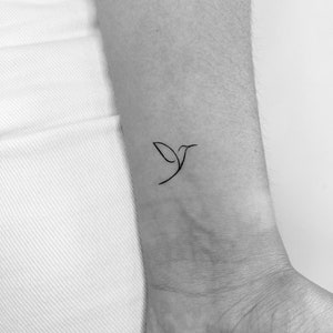 Minimalistische Tatteco Kolibrie (Rechts) Tijdelijke Tattoo (Set van 3)