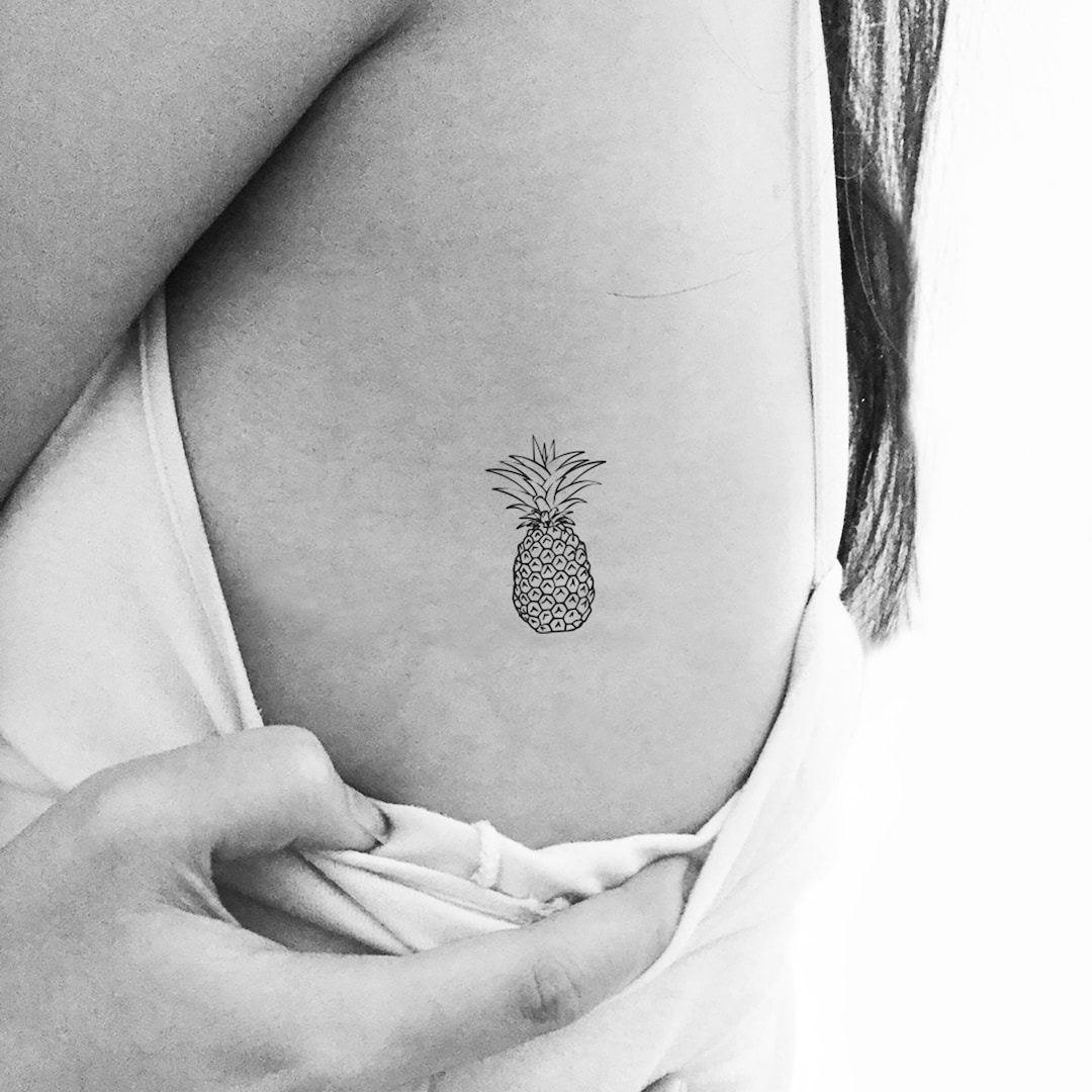 Pineapple Temporary Tattoo set of 3 - Etsy