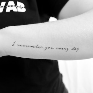 Ich erinnere mich jeden Tag an dich temporäres Tattoo (3er Set)