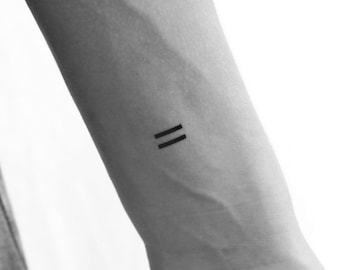 Equal Sign Temporary Tattoo (Set of 3)