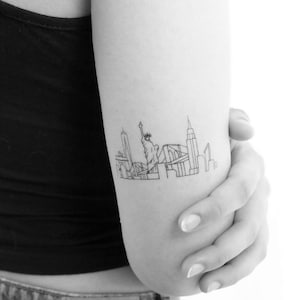 NYC Skyline Temporary Tattoo (Set di 3)