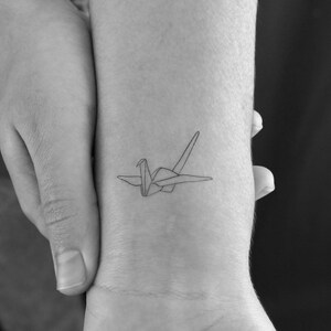 Tatuaggio Temporaneo Origami Gru (Set di 3)