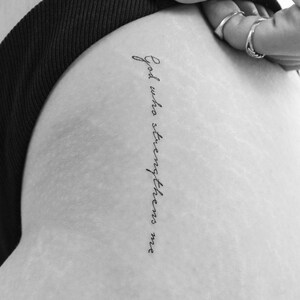 Gott-der mich stärkt temporäres Tattoo (3er Set)