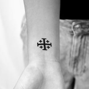 Tijdelijke tattoo Jeruzalem-kruis (set van 3)