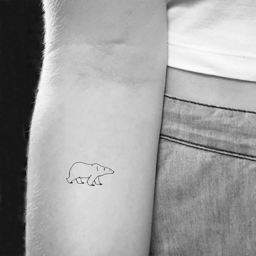 Buy Nordic Polar Bear Tattoo White Bear Illustration Tattoo Artistic  Temporary Tattoo Minimalist One Line Art Animal Tattoo Sticker Fake Tattoos  Online in India - Etsy