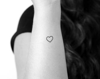 Kleine Hartomtrek Tijdelijke Tattoo (Set van 3)