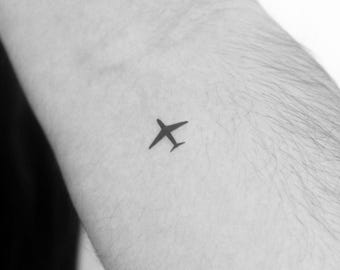 Small Airplane Temporary Tattoo (Set of 3)