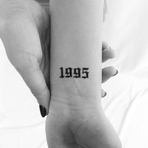 Gothic 1995 Birth Year Temporary Tattoo (Set of 3)