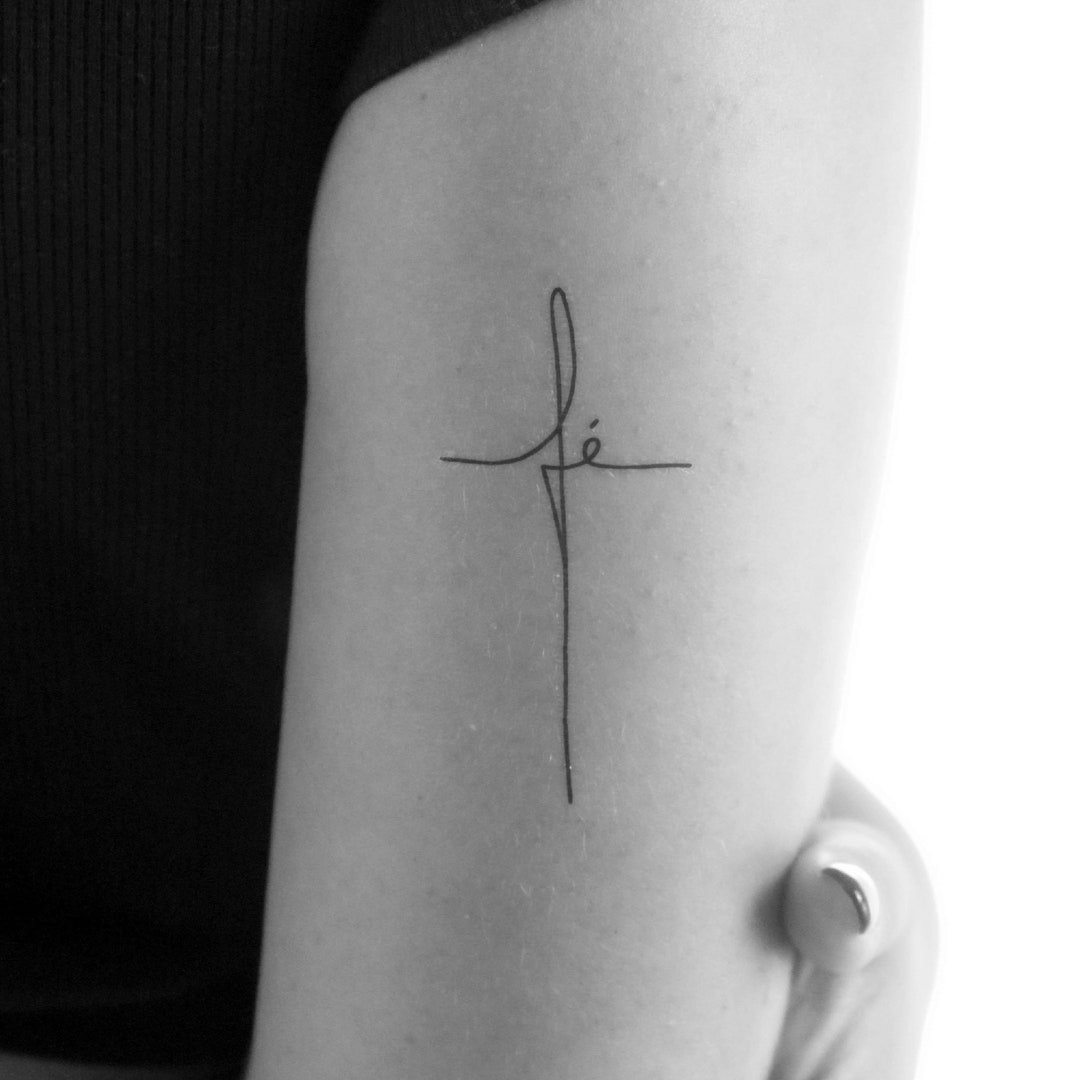 Fé Cross Temporary Tattoo set of 3 - Etsy