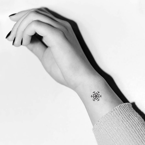 Snowflake Temporary Tattoo Set Of 3 Etsy Snowflake Temporary Tattoo Set Of 3 Etsy