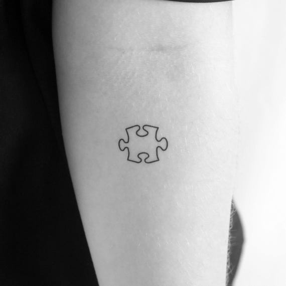 Puzzle Piece Temporary Tattoo (set of 3) - Etsy