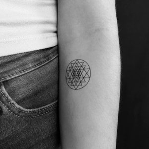 Tatuaje Temporal Sri Yantra (Conjunto de 3)