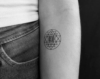 Tatouage temporaire Sri Yantra (lot de 3)