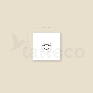 Minimalist Camera Temporary Tattoo Set of 3 image 2