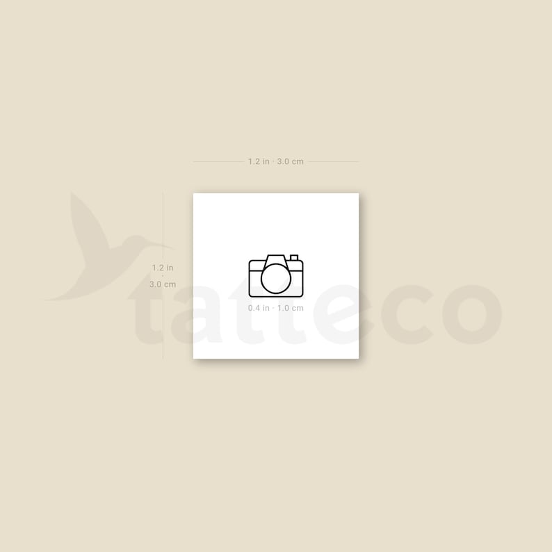 Minimalist Camera Temporary Tattoo Set of 3 image 2