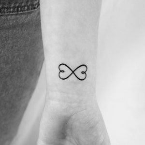 Double Heart Infinity Symbol Temporary Tattoo (Set of 3)