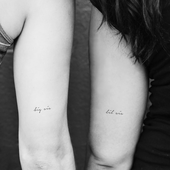 Matching Lil Sis Big Sis Temporary Tattoos Set Of 22 Etsy Matching Lil Sis Big Sis Temporary Tattoos Set Of 22 Etsy